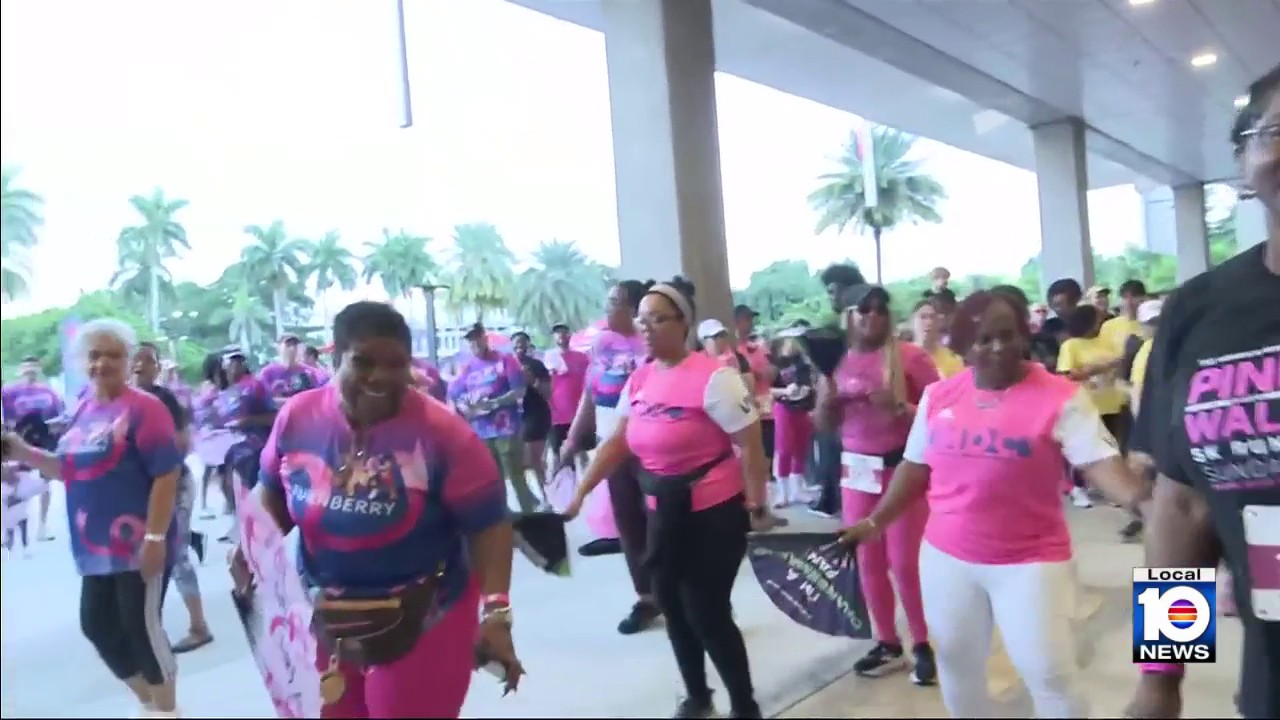 9th annual Pink Walk held at Miami Dade College for breast cancer awareness 